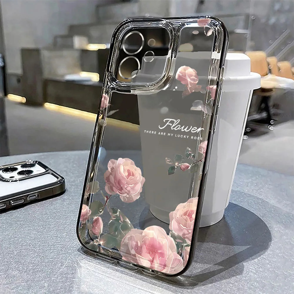 Lotusblume Transparente Handyhülle für iPhone 15-16 Pro Max Hülle, iPhone 15-16 Pro Max , Stoßfeste Hülle