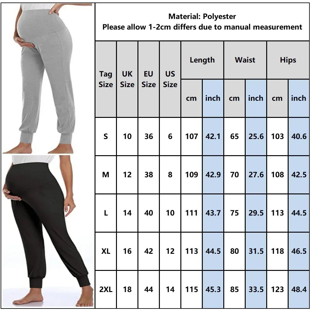 Dehnbare Jogginghose für Schwangere Frauen mit Taschen