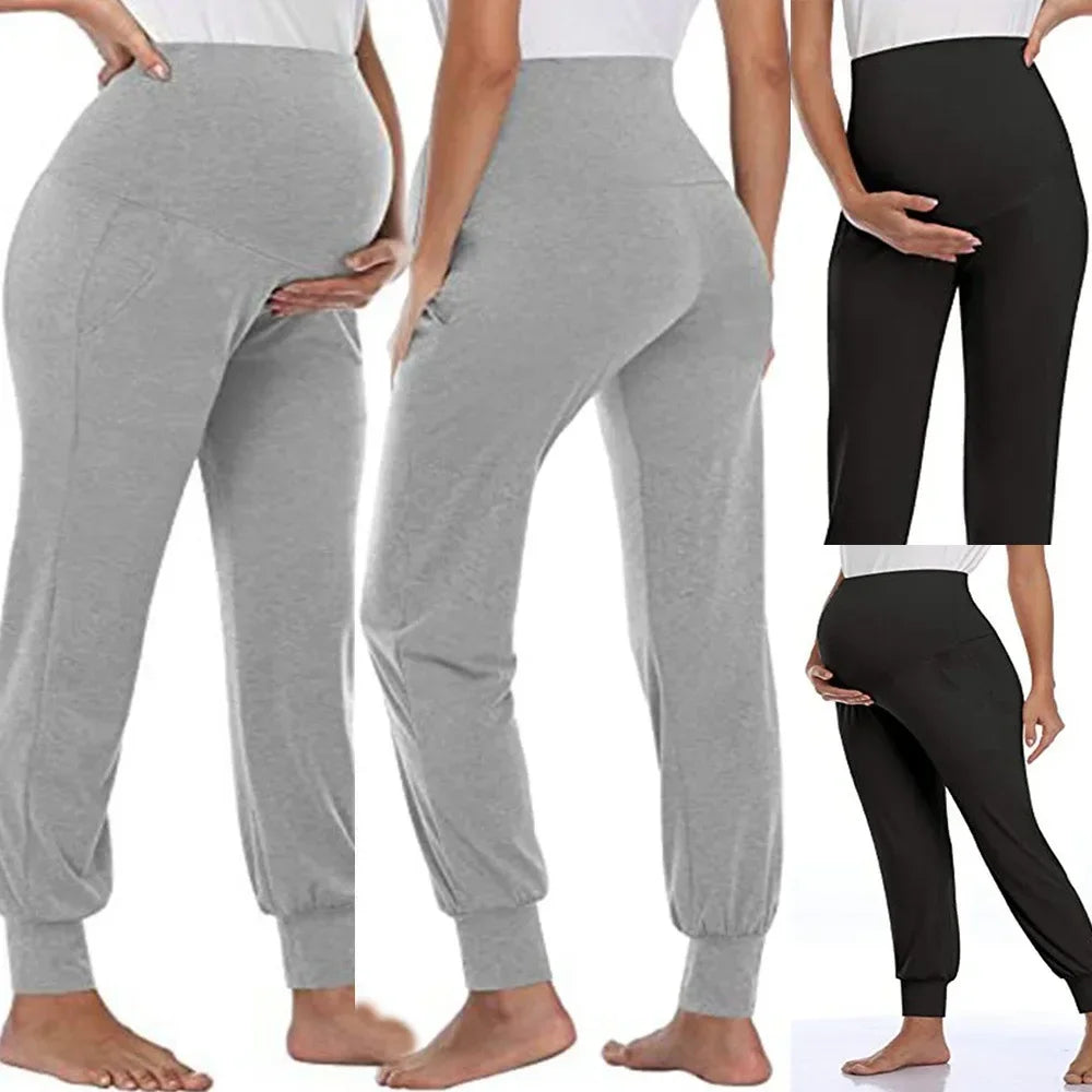 Dehnbare Jogginghose für Schwangere Frauen mit Taschen
