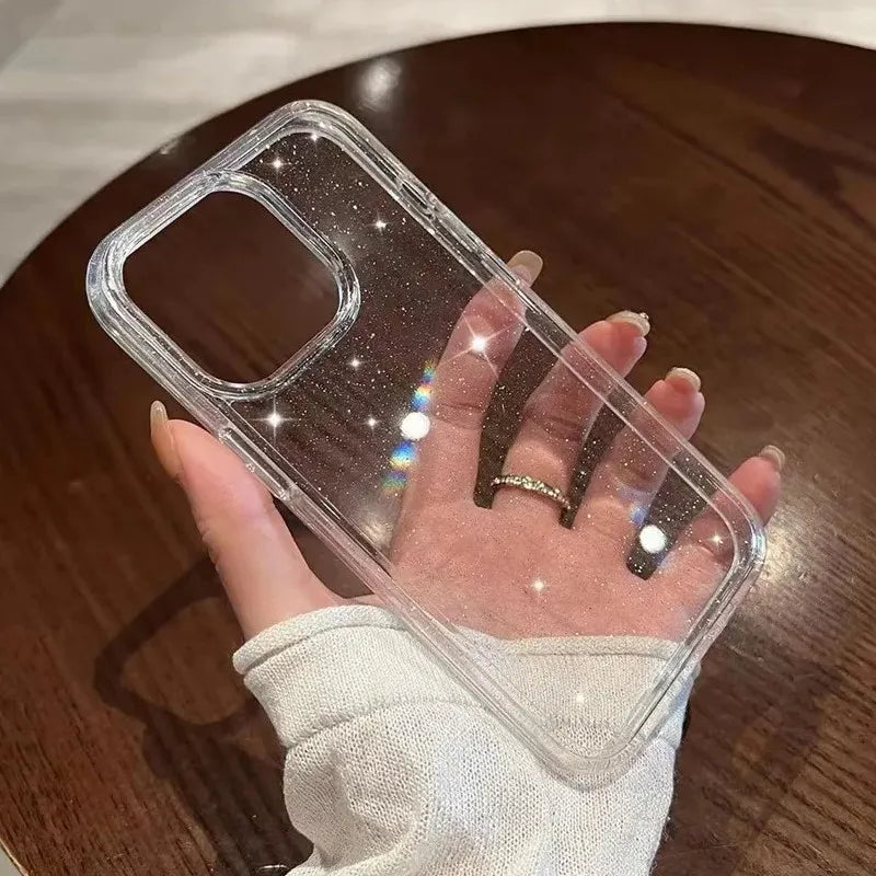 Luxus Glitzer Bling Handyhülle Für IPhone  11-16, 11-16 Pro, 11-16 Pro Max,  X, XR, XS, 7-8 Plus Stoßfest Transparent, Weiche Abdeckung