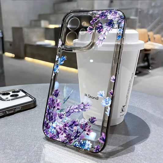 Lotusblume Transparente Handyhülle für iPhone 15-16 Pro Max Hülle, iPhone 15-16 Pro Max , Stoßfeste Hülle