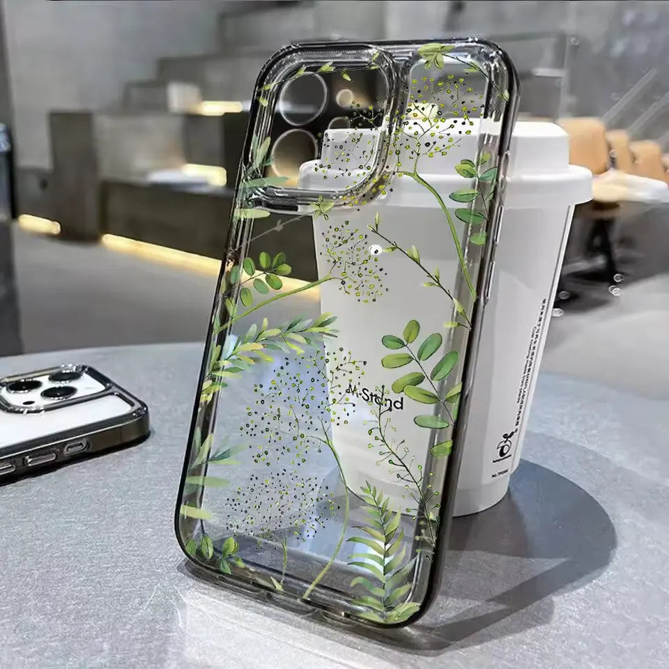 Lotusblume Transparente Handyhülle für iPhone 15-16 Pro Max Hülle, iPhone 15-16 Pro Max , Stoßfeste Hülle